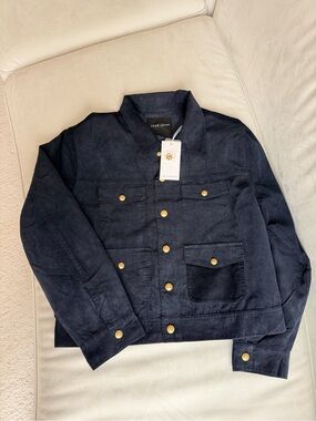 Dear John Navy Corduroy Jacket with Gold Buttons